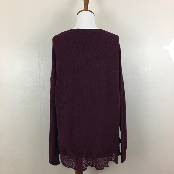 ❌SOLD❌Torrid Burgundy Textured Sweater - Picture 7 of 8